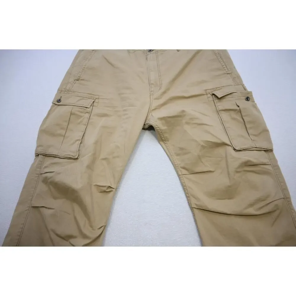Levis Cargo Pants Beige Loose Baggy Straight‎ Flat Mens Size 44 x 30